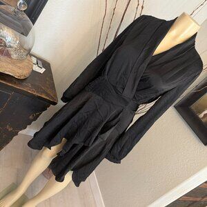 LOVE LOLITA long Sleeve w/ Seed Buttons Deep V Neckline WRAP DRESS